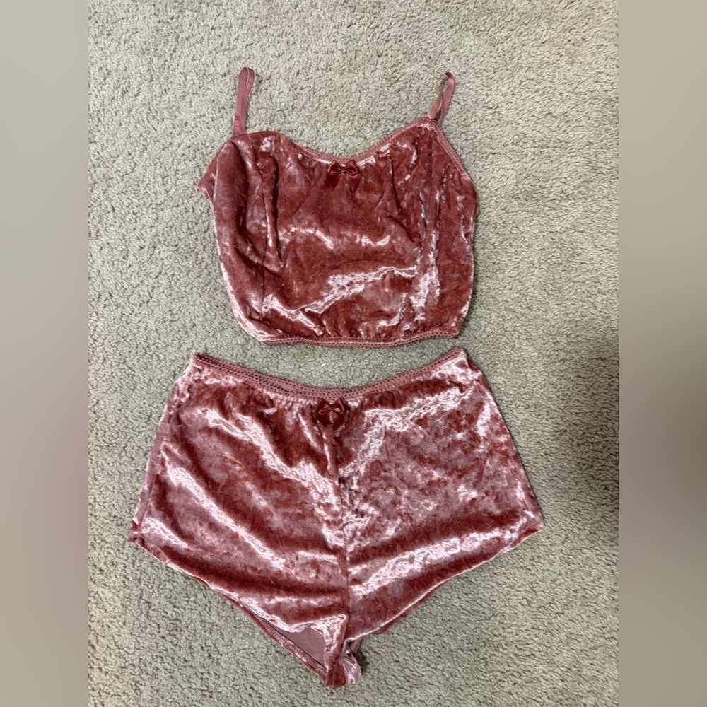 Victoria's Secret Pink Velvet Sleepwear Set
